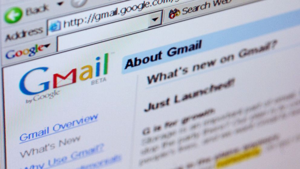 The Gmail logo is pictured on the top of a Gmail.com welcome.