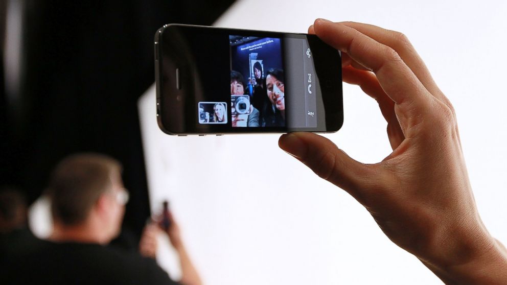 PHOTO: An Apple employee demonstrates "Face Time" on the new iPhone 4 at the 2010 Apple World Wide Developers conference June 7, 2010 in San Francisco, California.