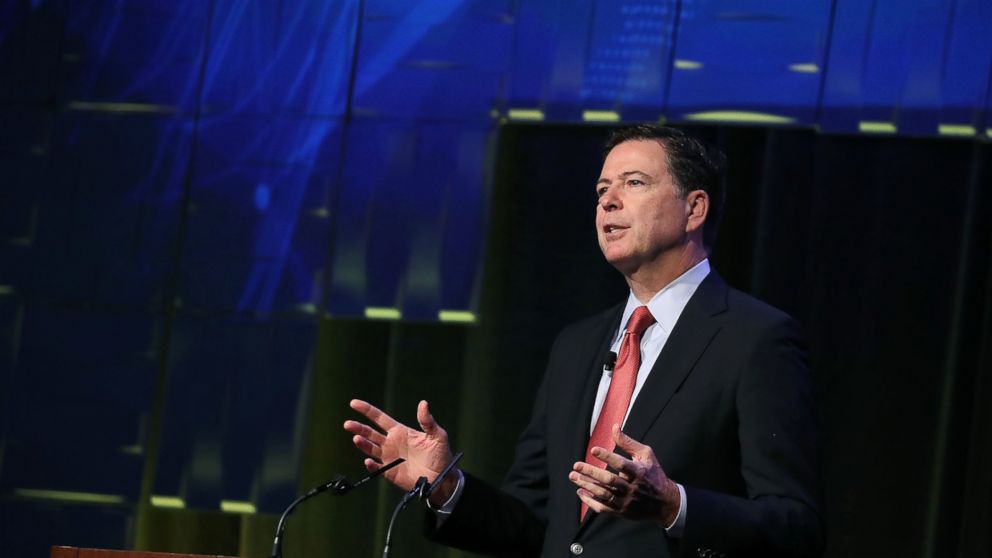 FBI Director James Comey speaks during a government symposium on cyber security, on Aug. 30, 2016, in Washington.