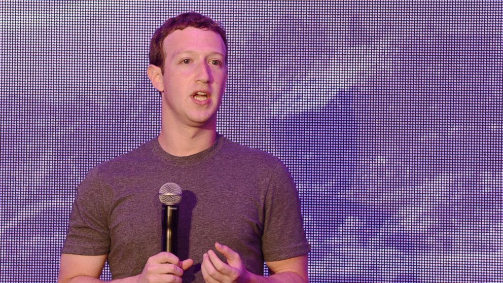 Facebook founder Mark Zuckerberg delivers his address to participants during the launch promoting the Internet.org app in Jakarta, Oct. 13, 2014 which allows people in underdeveloped areas to access basic online services.  