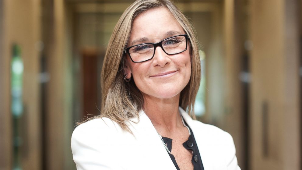Angela Ahrendts, chief executive officer of Burberry Group Plc., poses for a photograph at the London Stock Exchange Group Plc's (LSE) headquarters after an event to celebrate Burberry's 10-year listing anniversary in London, July 19, 2012. 