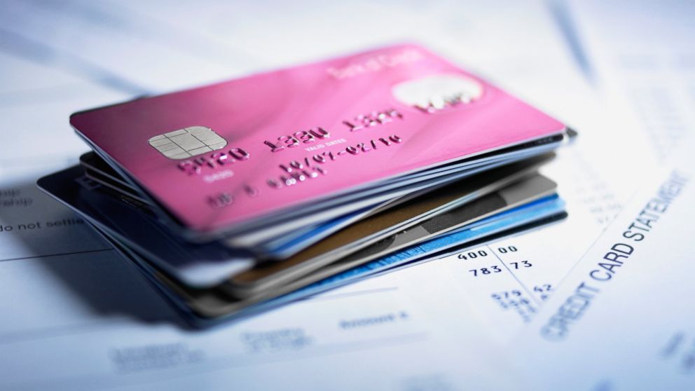 Credit cards are pictured in this stock image. 
