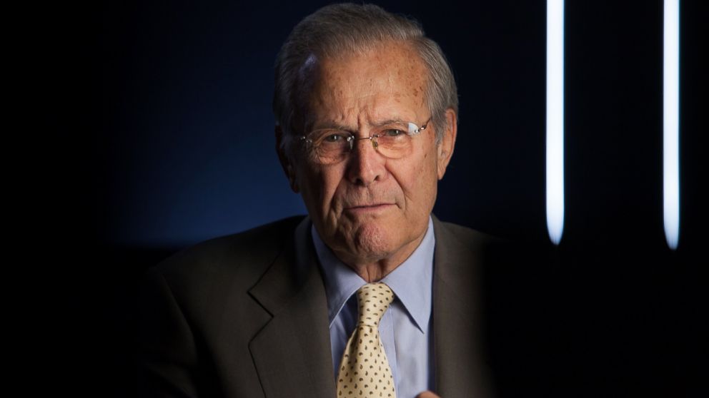 Former Secretary of Defense Donald Rumsfeld being interviewed for the documentary, "The Presidents' Gatekeepers," May 17, 2012 in Washington. 