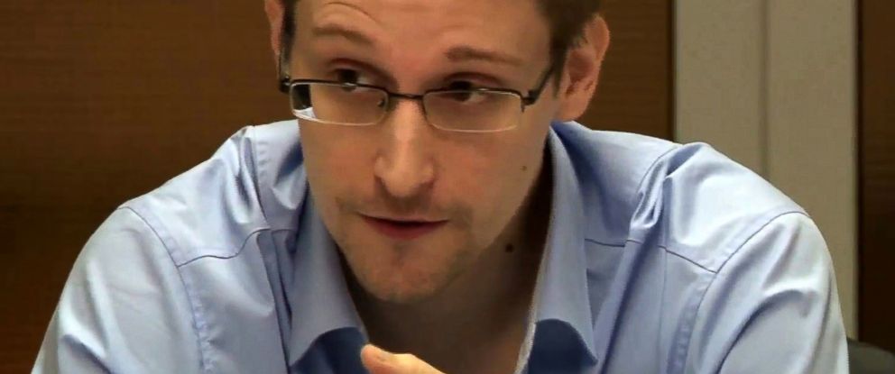 NSA whistleblower Edward Snowden is pictured during a meeting with German Green Party MP Hans-Christian Stroebele (not pictured) regarding being a witness for a possible investigation into NSA spying in Germany, Oct. 31, 2013 in Moscow.