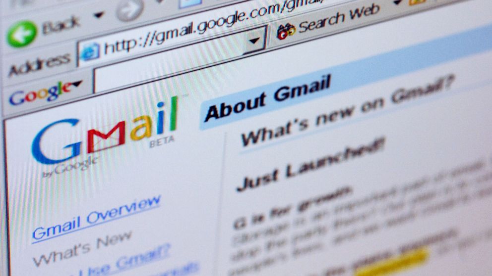 The Gmail logo is pictured on the top of a Gmail.com welcome page in New York, Friday, April 1, 2005.  