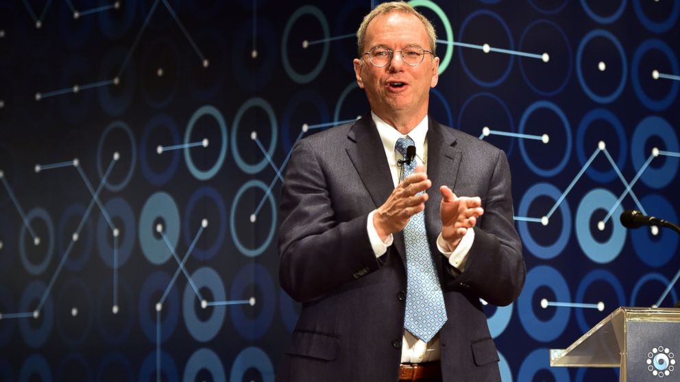 Eric Schmidt, the executive chairman of Google owner Alphabet, speaks during a press conference ahead of the Google DeepMind Challenge Match in Seoul, March 8, 2016.  