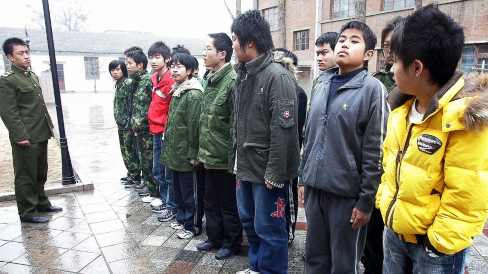 Teenagers assemble at the Internet Addiction Treatment Centre in the southeastern suburb of Daxing, near Beijing, China on March 1, 2007.