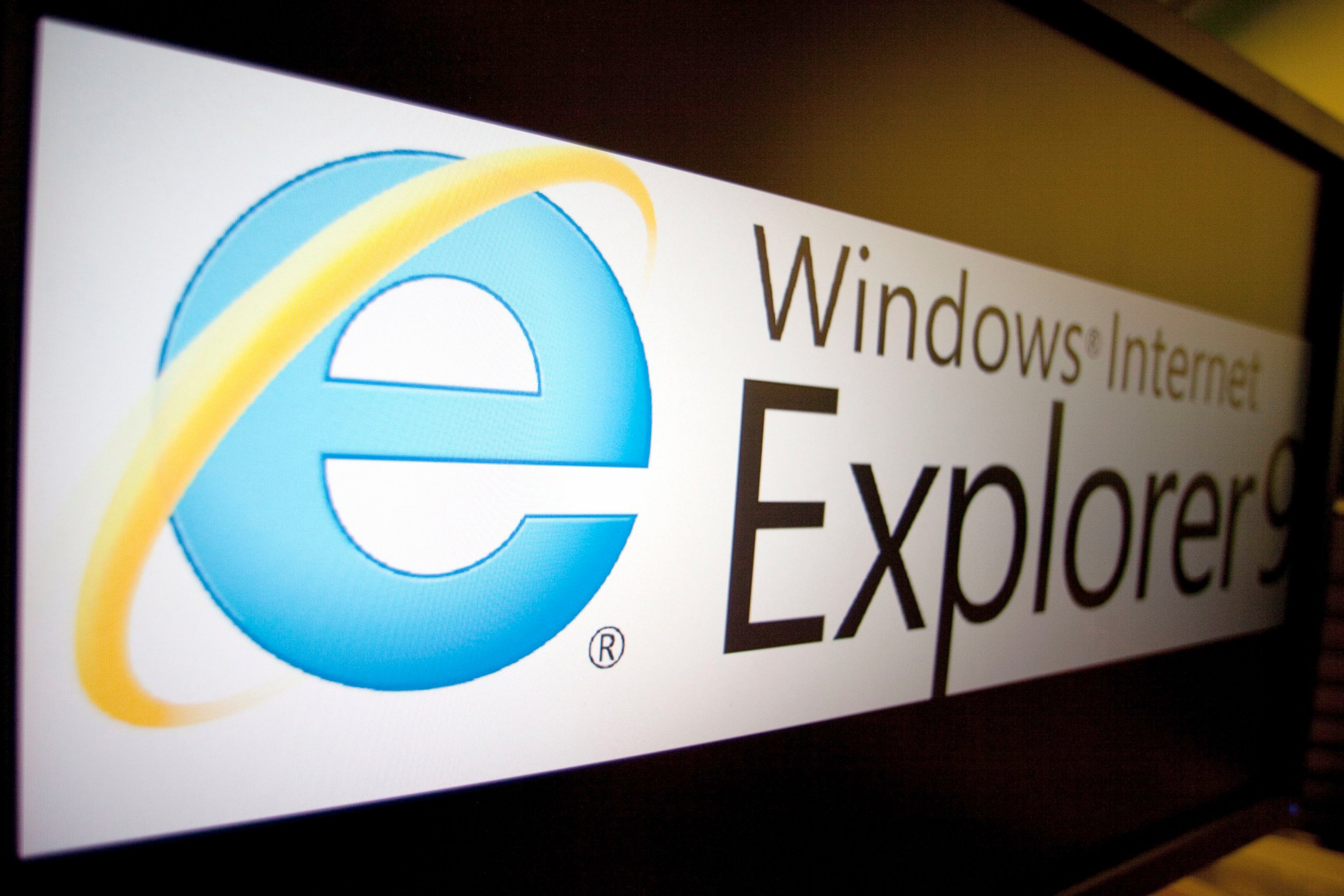 PHOTO: The logo of Microsoft Corp.'s Internet Explorer 9.
