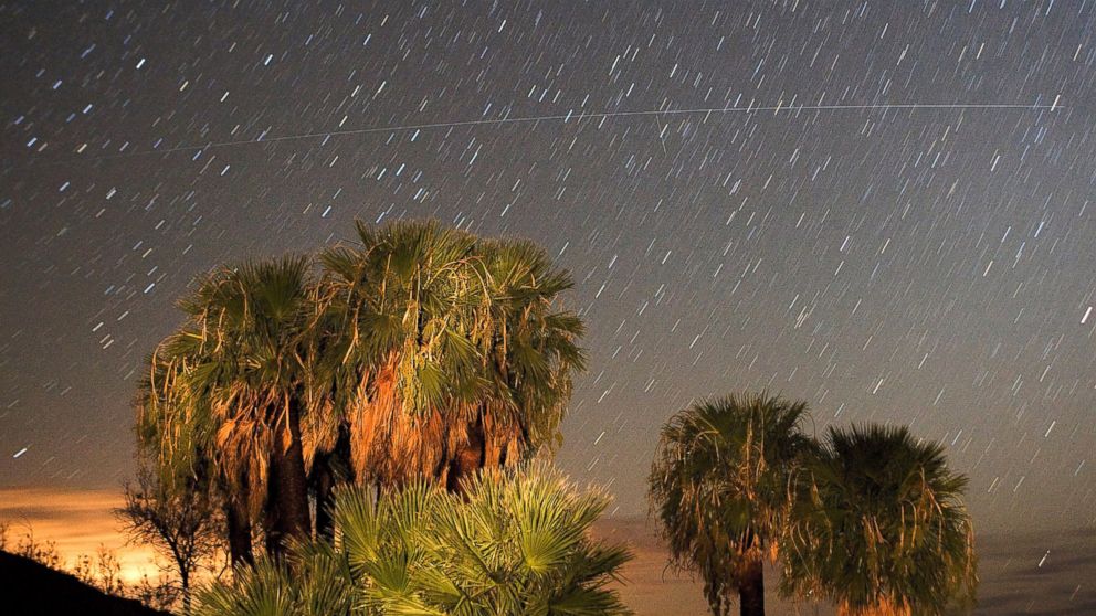 PHOTO: Perseid meteors streak across the sky, Aug. 12, 2008, near Rogers Spring in the Lake Mead National Recreation Area, Nevada. 