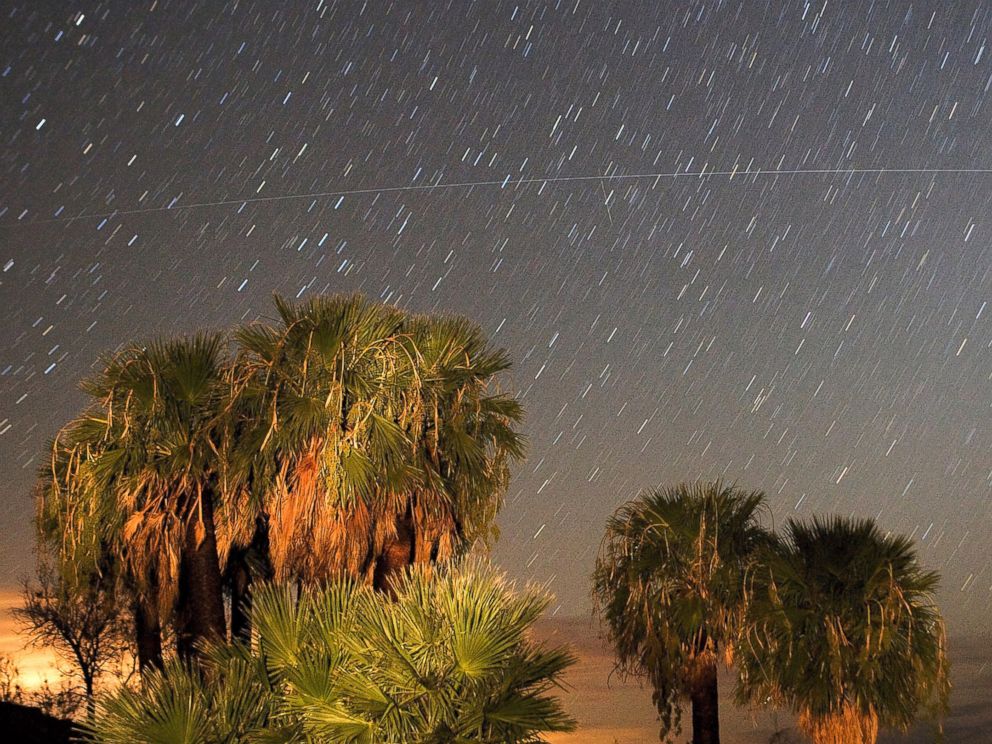 PHOTO: Perseid meteors streak across the sky, Aug. 12, 2008, near Rogers Spring in the Lake Mead National Recreation Area, Nevada.