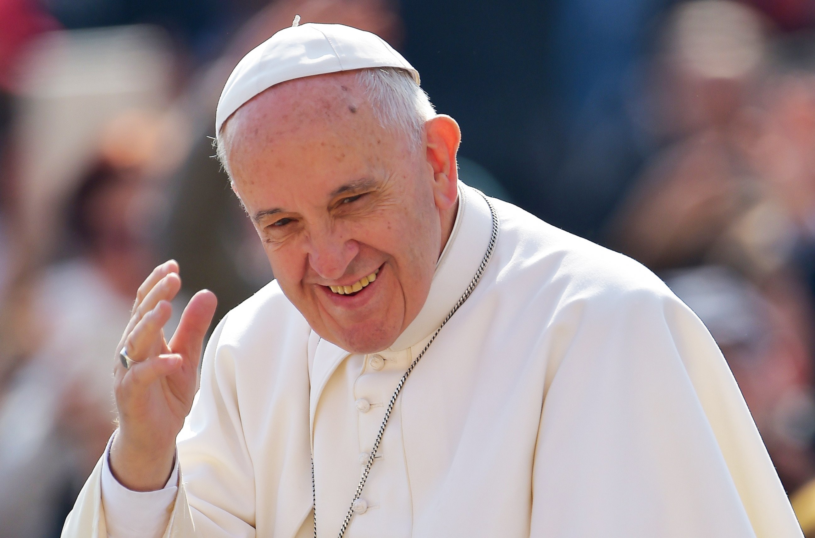 PHOTO: Pope Francis is pictured on April 15, 2014 in St. Peter's Square at the Vatican.