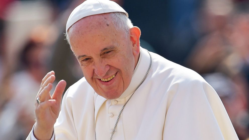 Pope Francis is pictured on April 15, 2014 in St. Peter's Square at the Vatican.