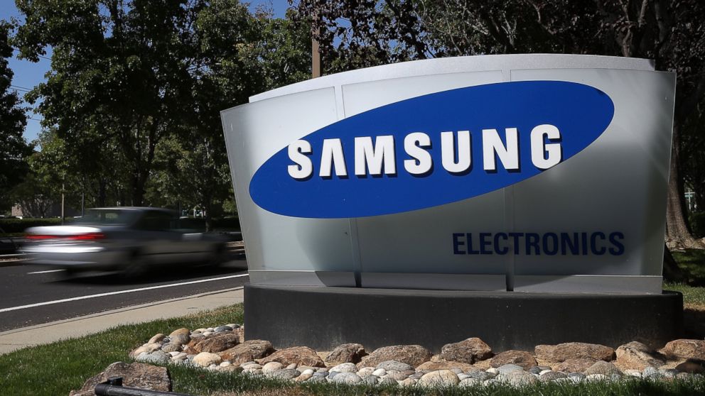 A sign is posted in front of a Samsung Electronics office in San Jose, Calif.,  July 30, 2012.  