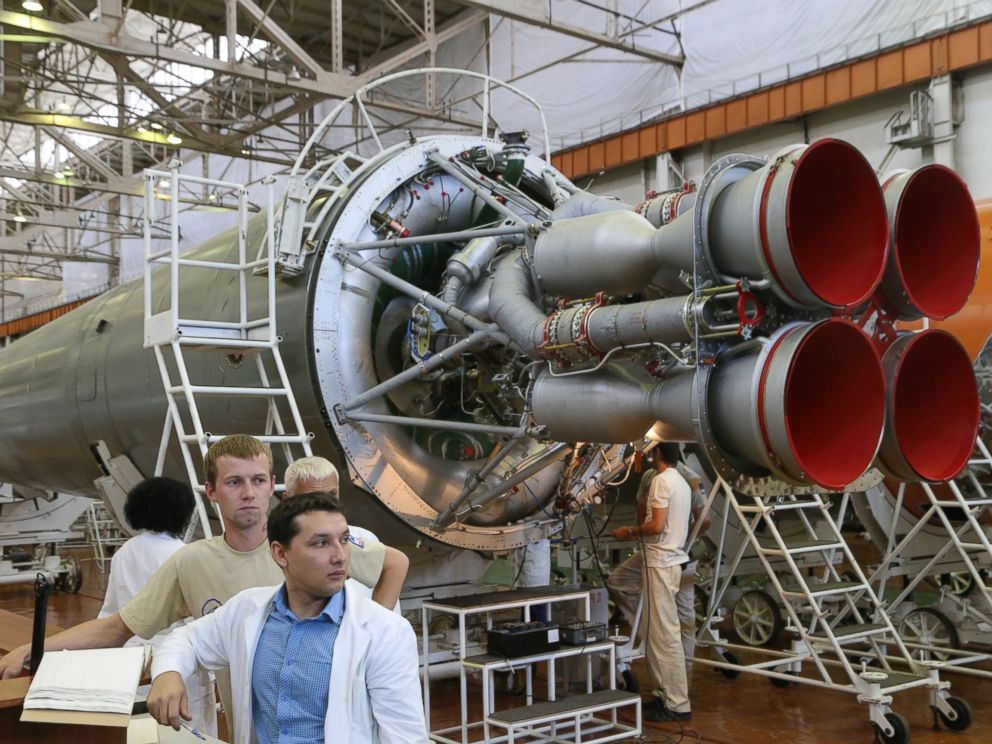 PHOTO: A general view of Soyuz rockets are pictured on July 21, 2014 in Samara, Russia.