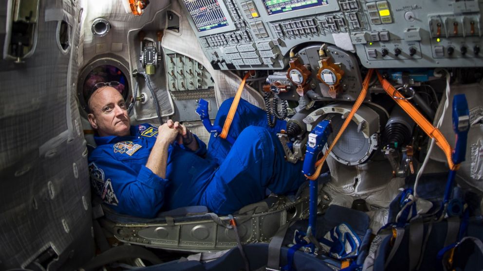 NASA astronaut Scott Kelly is seen inside a Soyuz simulator at the Gagarin Cosmonaut Training Center on March 5, 2015 in Star City, Russia. 