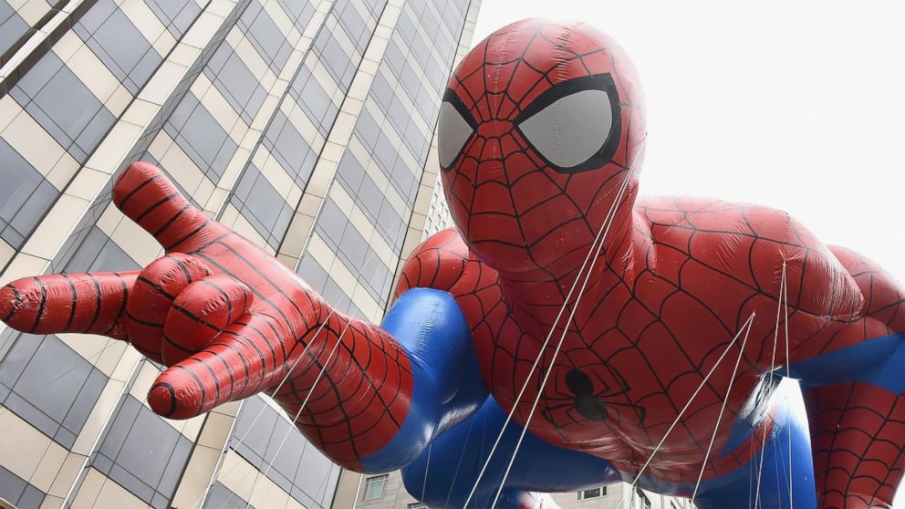 PHOTO: A Spiderman balloon is seen during the 88th Annual Macy's Thanksgiving Day Parade in New York City. Researchers calculated a real life Spiderman would need 43-inch hands and size 114 feet to scale walls without falling.
