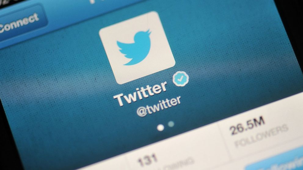 PHOTO: The Twitter logo is displayed on a mobile device on Nov. 7, 2013 in London. 