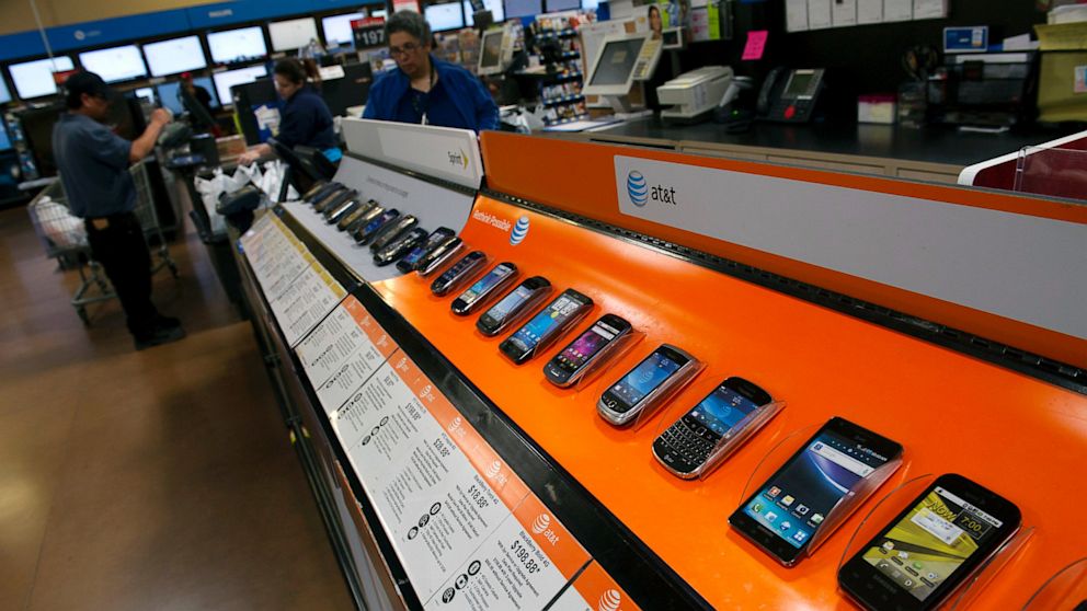 Various smartphone devices are displayed for sale at a Wal-Mart Stores Inc. location in American Canyon, Calif., Feb. 16, 2012.