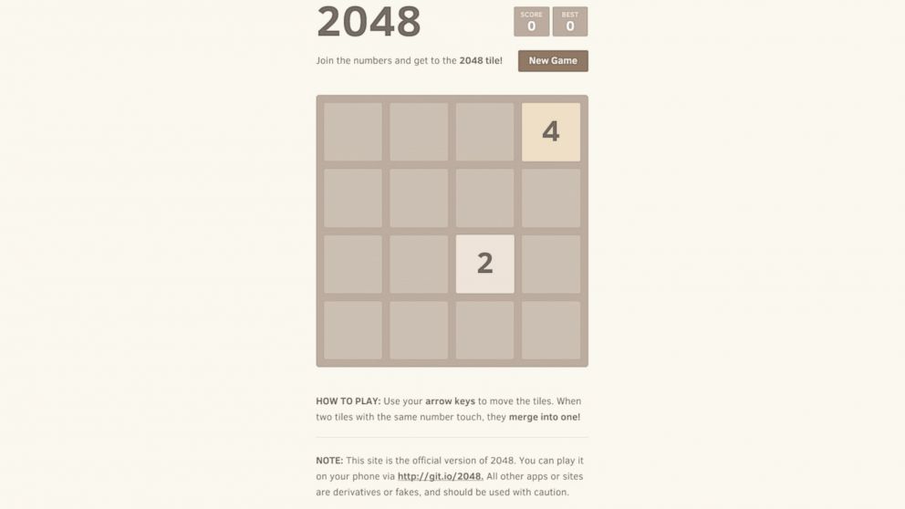You don't need to be good at math to enjoy the game 2048.
