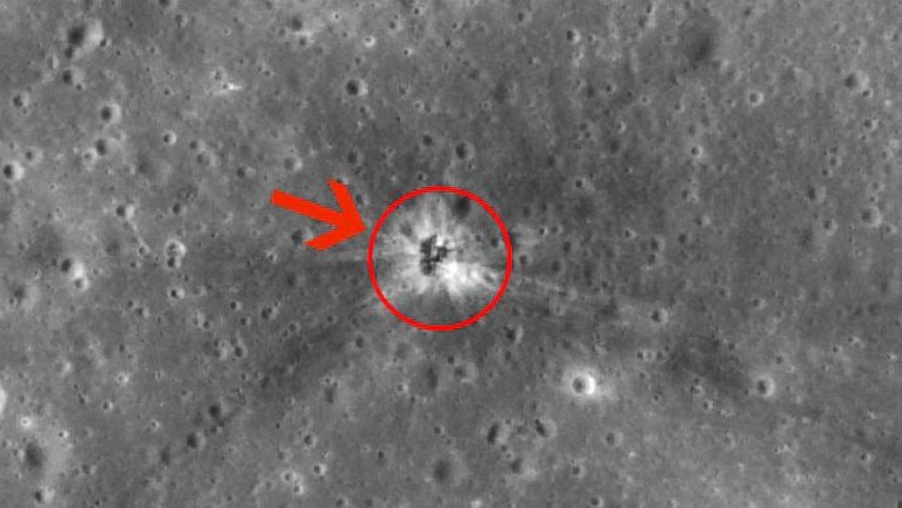 The crash site of Apollo 16's booster has been spotted on the moon. 