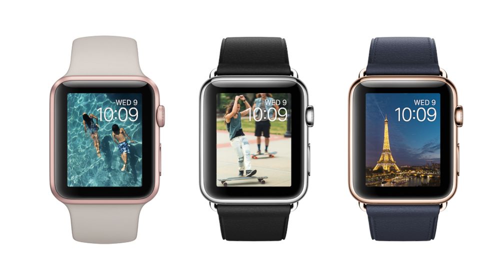Apple Introduces watch OS 2 with new gold and rose gold aluminum Apple watch sport models.