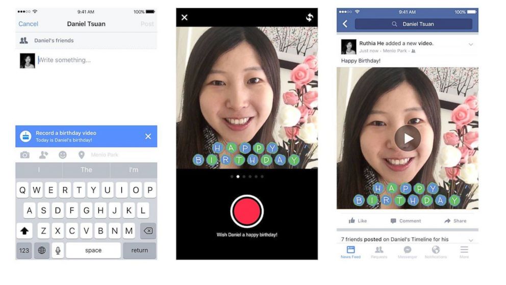 Facebook is adding a "birthday cam" letting users send even more personalized birthday wishes to friends.