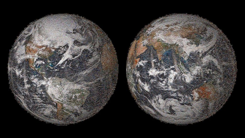 PHOTO: The 3.2 gigapixel Global Selfie mosaic, hosted by GigaPan, was made with 36,422 individual images that were posted to social media sites on or around Earth Day, April 22, 2014. 