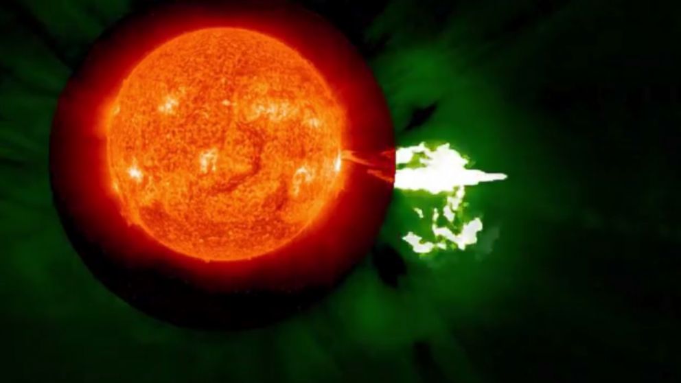 A solar eruption is seen in video captured by NASA's Solar Terrestrial Relations Observatory, Aug. 24, 2014.