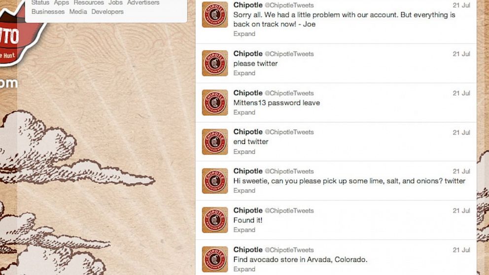 PHOTO: Chipotle faked a Twitter hack. 