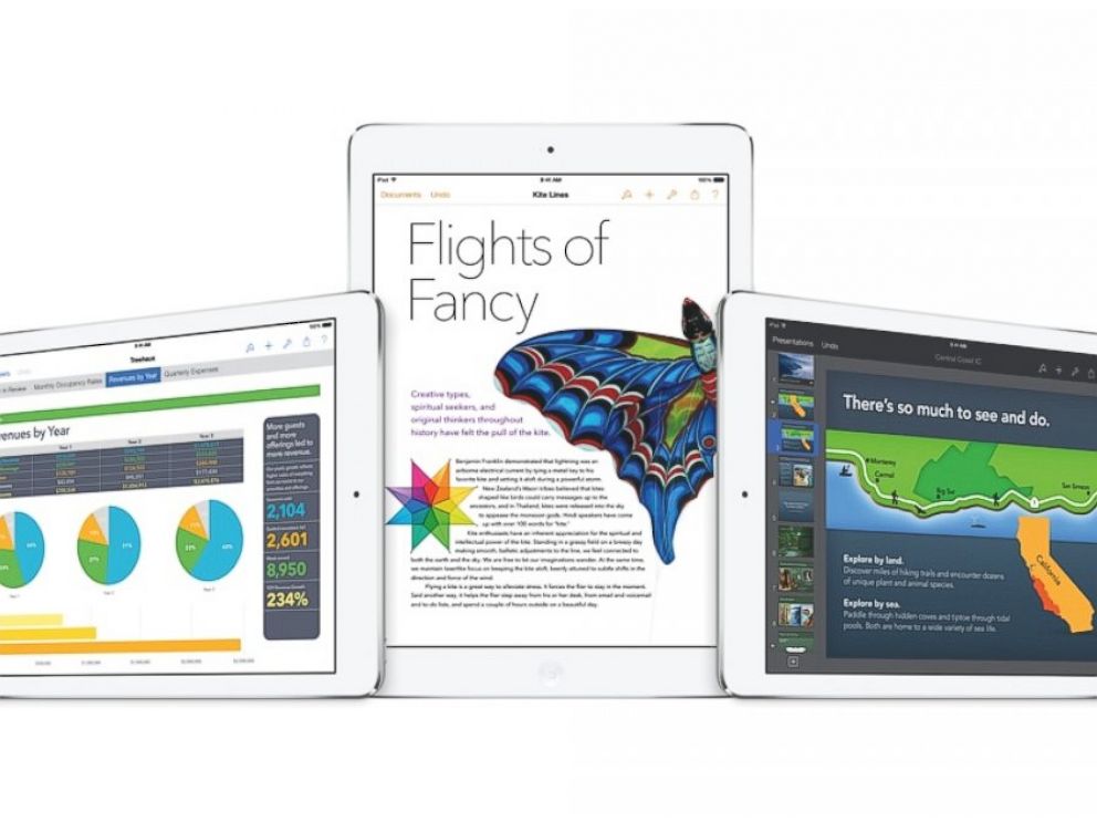 PHOTO: Apples iWork is now included for free with any new iPad.