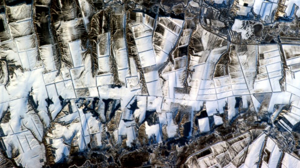 Chris Hadfield took this photo of Kashary farms in Russia from the International Space Station. You can purchase his books here