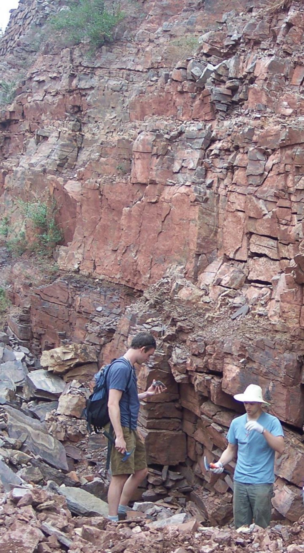 PHOTO: Christopher Reinhard of Georgia Institute of Technology, left, and Noah Planavsky of Yale University collecting fossils in China. 