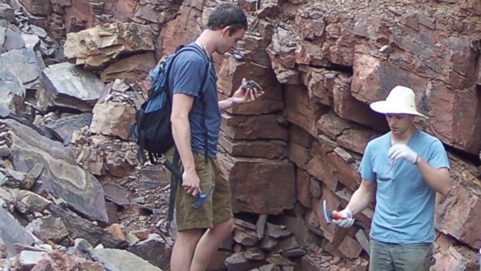 PHOTO: Christopher Reinhard of Georgia Institute of Technology, left, and Noah Planavsky of Yale University collecting fossils in China. 