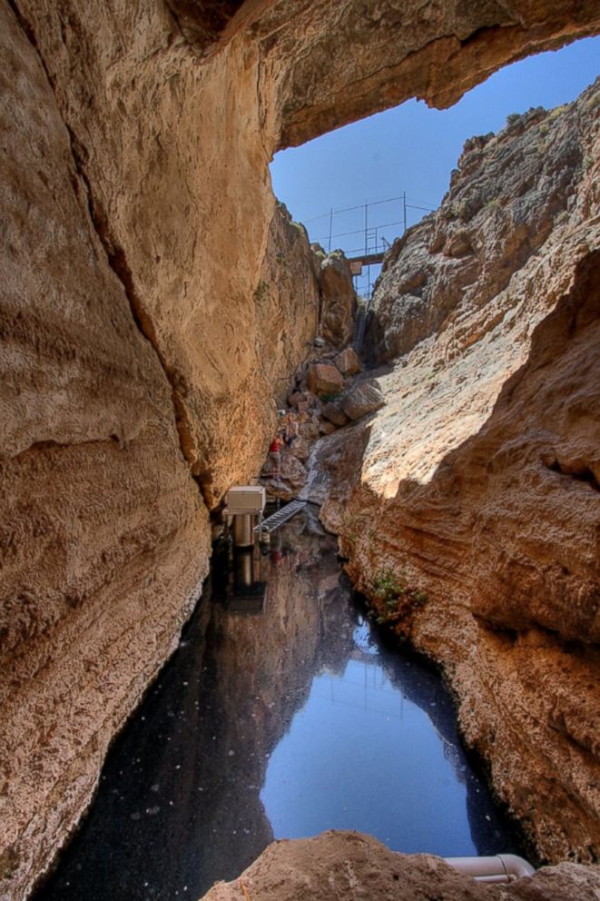 PHOTO: View of the aquifer-fed pool in Devils Hole that holds the world's entire population of Devils Hole pupfish about 17 m below the land surface, Death Valley National Park, Nye County, Nevada. 