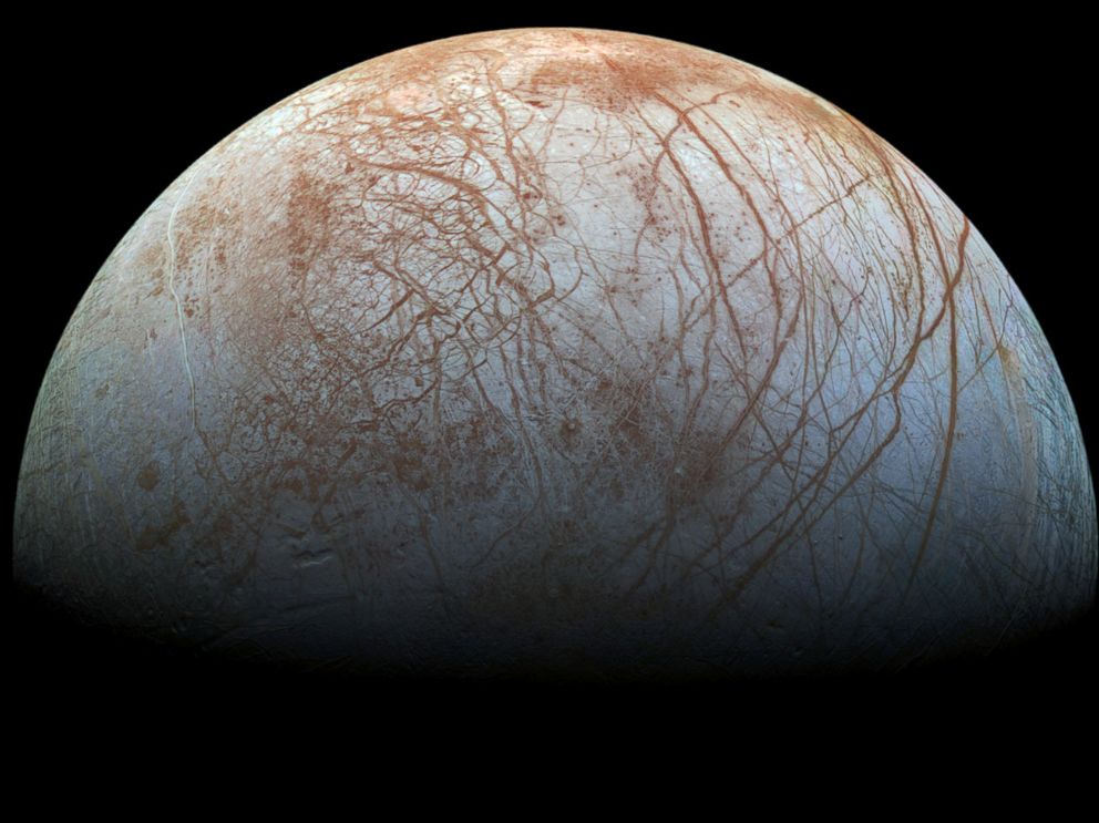 PHOTO: A color view of the surface of Europa.
