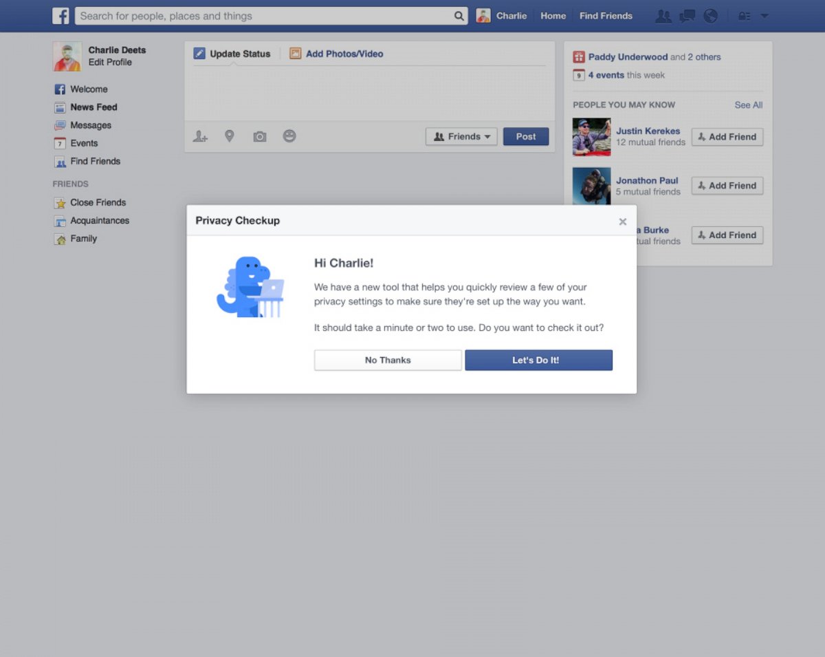 PHOTO: Facebook is rolling out a new privacy check-up feature. 