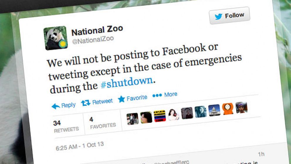 After Congress plunged the nation into a partial government shutdown, some offices have ceased tweeting. 
