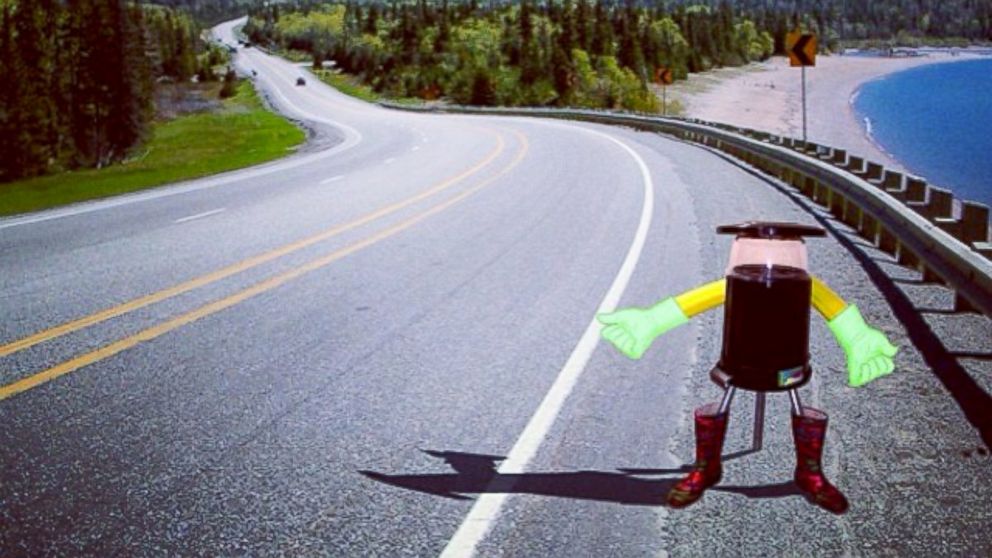 PHOTO: Hitchbot, a tiny robot, will be hitchhiking across Canada, making small talk along the way and live tweeting his adventure. 