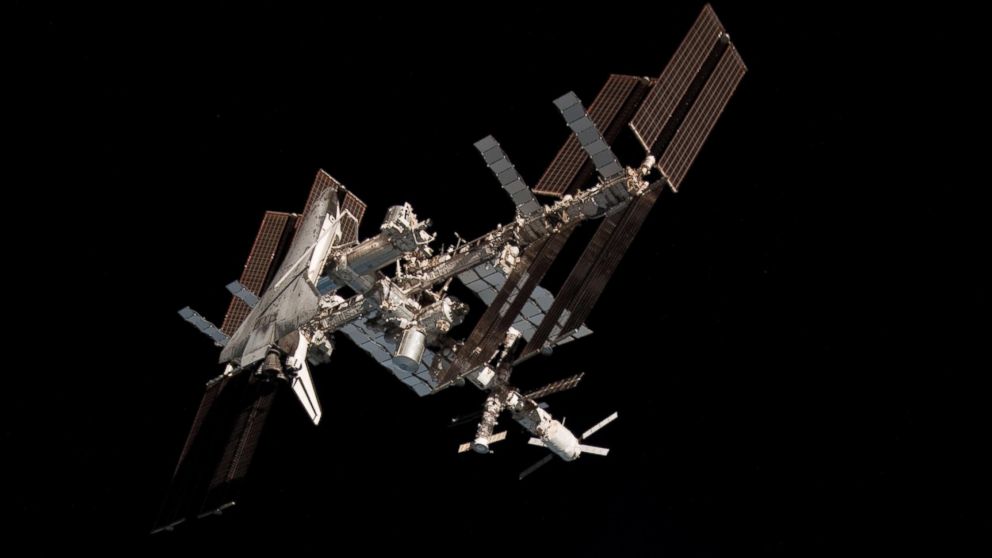 PHOTO: The International Space Station and the docked space shuttle Endeavour, in 2011.  