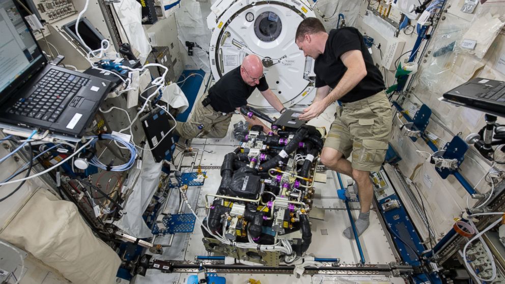 PHOTO: The Expedition 43 crew worked a variety of onboard maintenance tasks, ensuring crew safety and the upkeep of the International Space Station's hardware in 2015. 