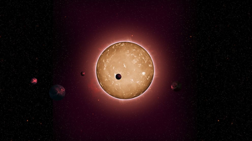 PHOTO: An illustration of Kepler-444 and its five Earth-sized planets.
