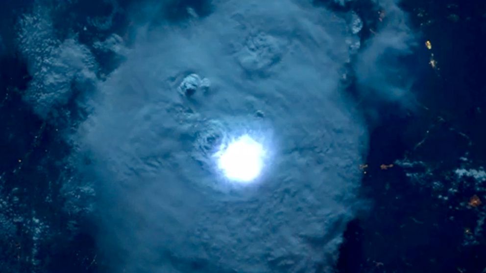 Lightning is seen from space striking earth in a video posted to youtube by the European Space Agency, Jan. 27, 2015.