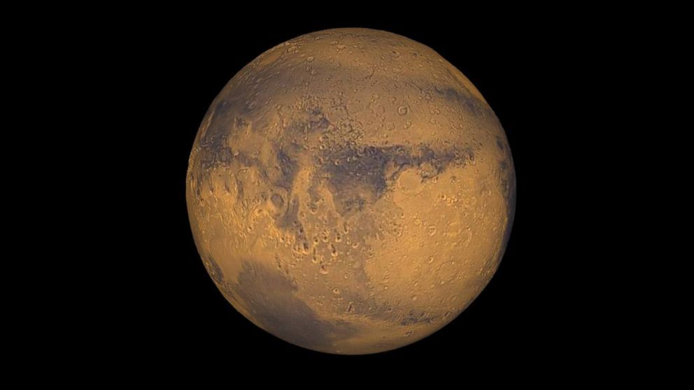Mars true-color globe showing Terra Meridiani. On Saturday, NASA tweeted about a major science finding related to Mars that will be announced Sept. 28, 2015.