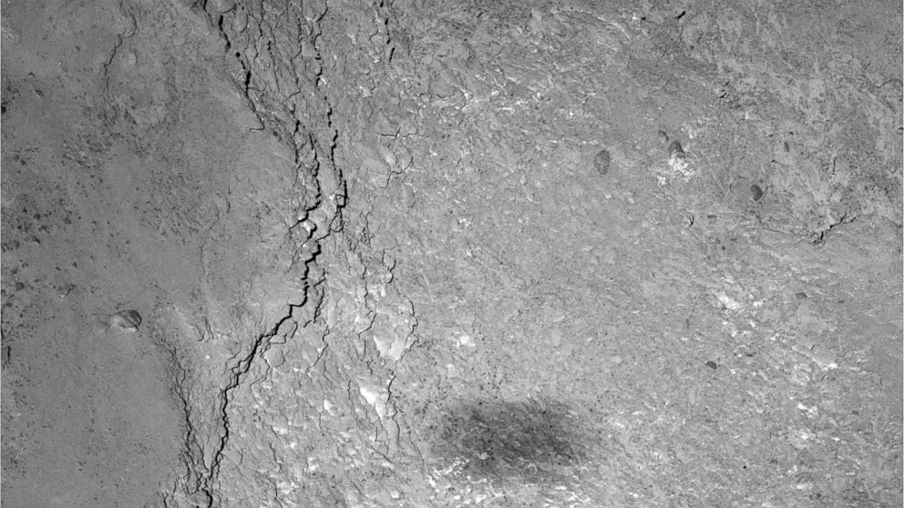 PHOTO: Close-up view of a region on Comet 67P/Churyumov-Gerasimenko, as seen by the OSIRIS Narrow Angle Camera during Rosetta’s flyby, Feb. 14, 2015.