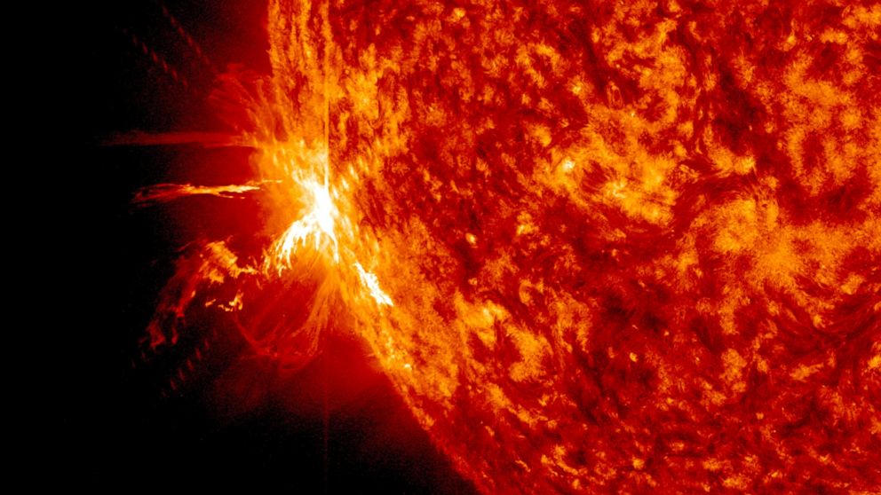 PHOTO: A solar flare erupts on the surface of the sun, June 10, 2014.