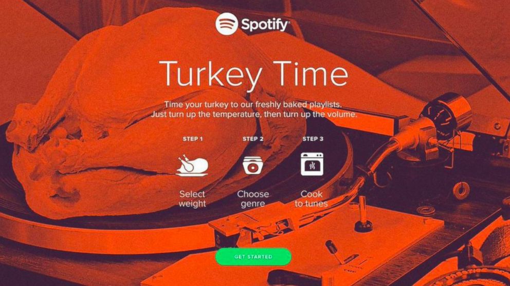 Spotify launches "Turkey Timer" in time for Thanksgiving.