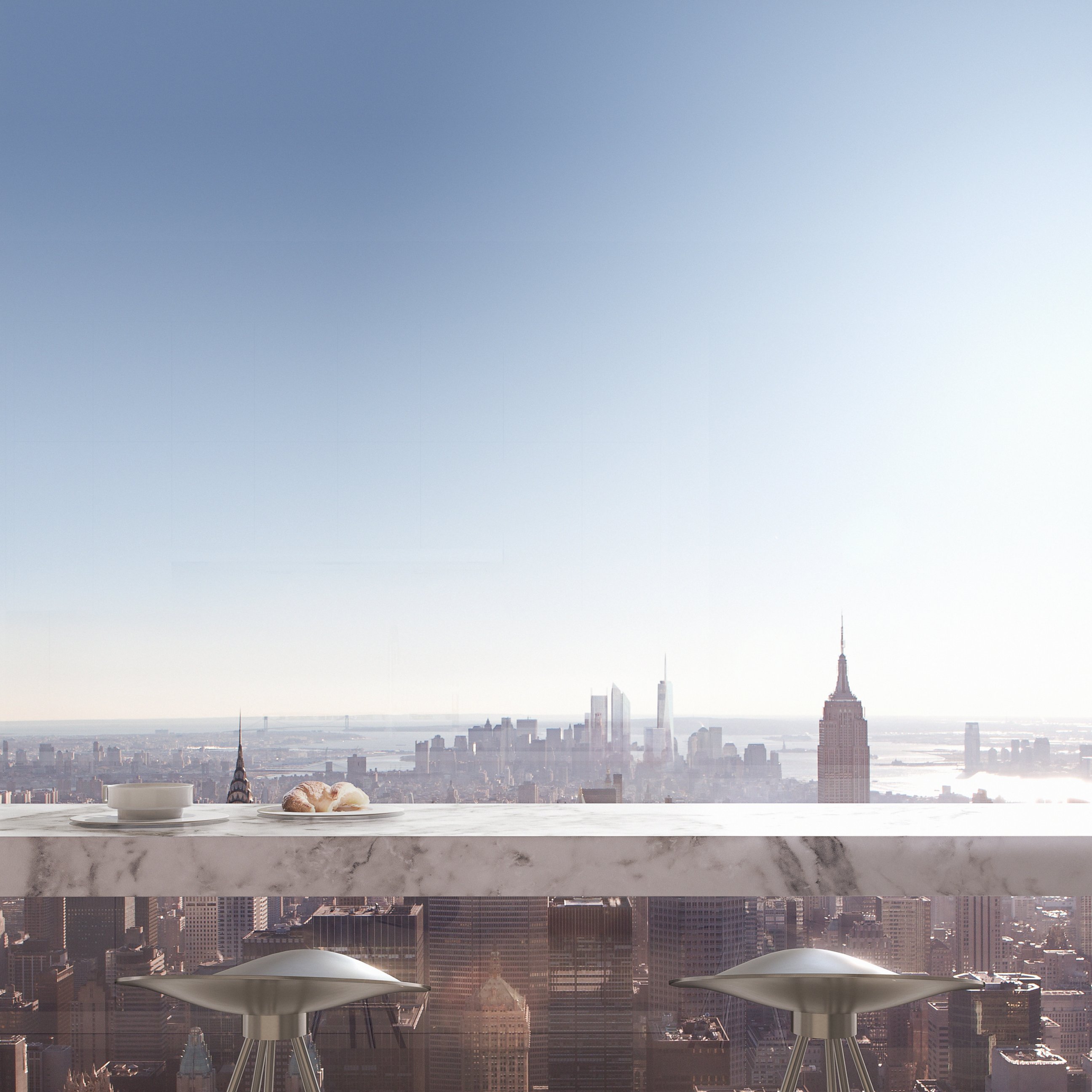 PHOTO: The view from the kitchen breakfast bar of 432 Park Avenue.