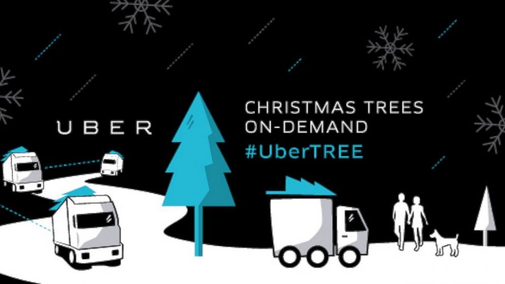 The car-hiring service Uber, with the help of Home Depot, will deliver Christmas trees to Uber members for  $135.