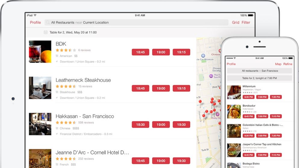 PHOTO: OpenTable will help you make a reservation for your Valentine's Day dinner.