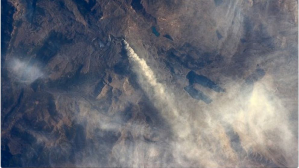 Astronaut Jeff Williams shared a photo of a volcano erupting in Chile.
